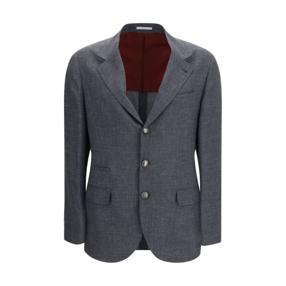 Brunello Cucinelli Gray Wool Oves Aries Men's Blazer